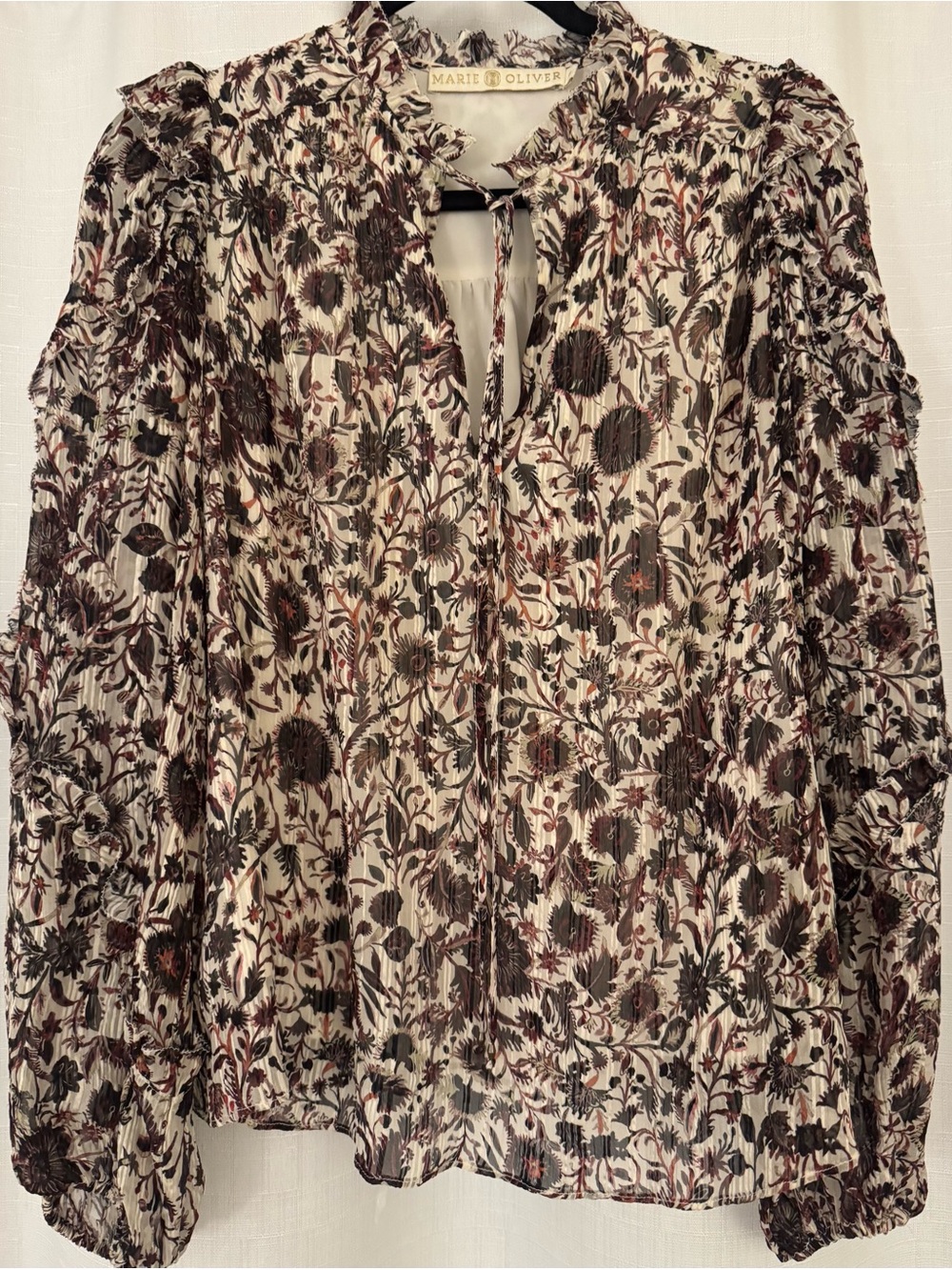 Marie Oliver Thistle & Vine silk-blend floral blouse S